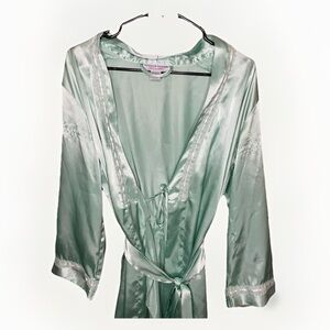 VNTG Morgan Taylor Intimates Light Green Satin Gown - SZ S